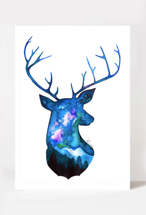 Print arta „Cosmic deer”