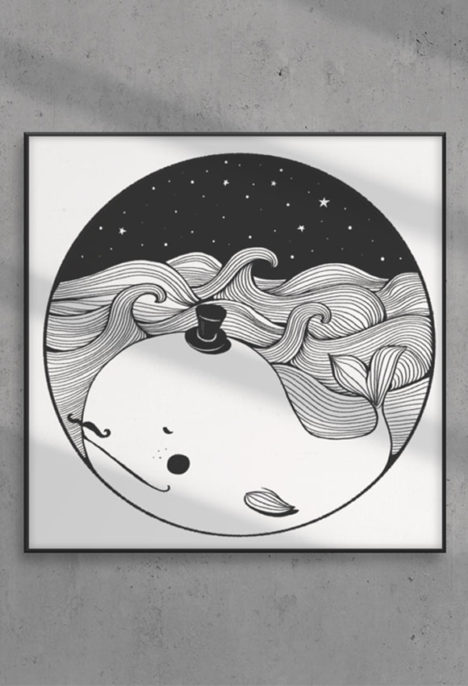 Print arta „Circus Whale”