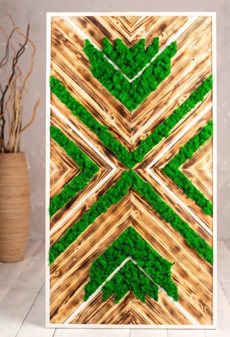 Decoratiune perete lemn „Green Moss”