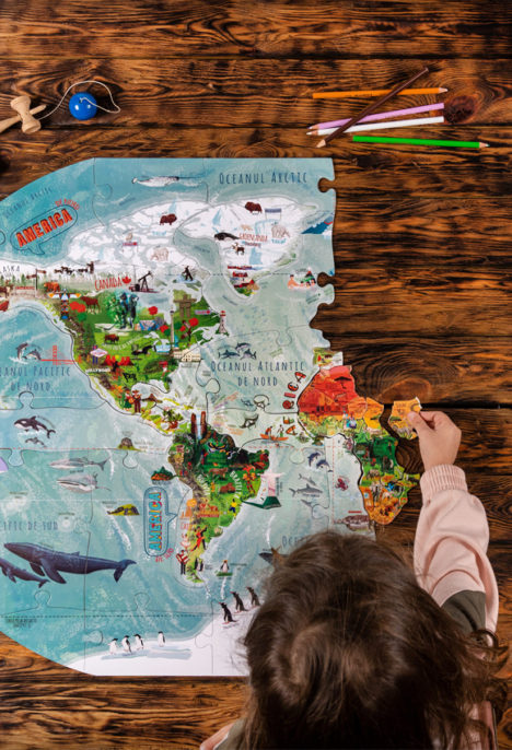 Construieste Harta Lumii - Puzzle Educativ in Format Mare